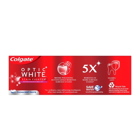 🍭7/$15 Colgate Optic White Whitening Toothpaste Sensitivity Relief Clean Mint - Picture 7 of 12